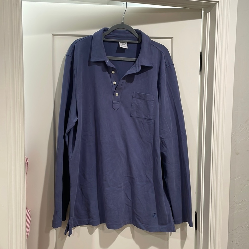 Brooks Brothers Vintage Jersey Long Sleeve Polo Shirt XXL